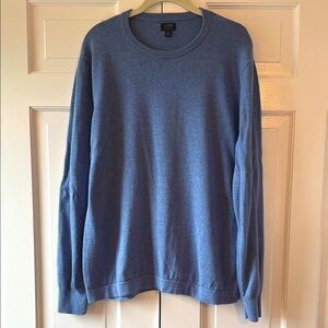 J. CREW CREW NECK MEN'S BLUE COTTON SWEATER XL